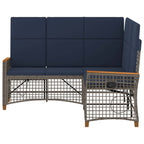 Garten Liegesofa Set Grau und Marineblau 164 x 164 x 112 cm