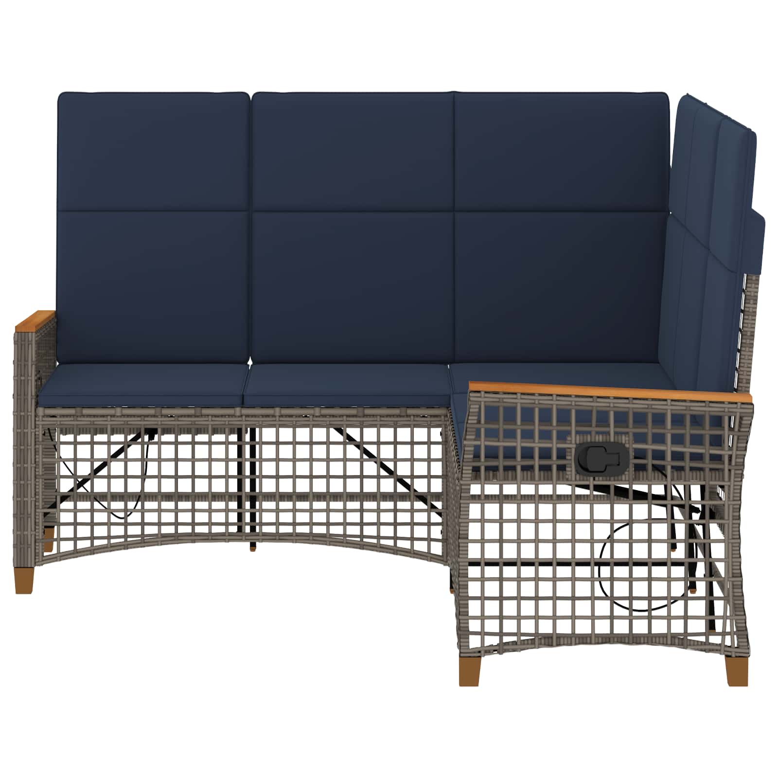 Garten Liegesofa Set Grau und Marineblau 164 x 164 x 112 cm