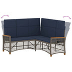 Garten Liegesofa Set Grau und Marineblau 164 x 164 x 112 cm
