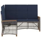 Garten Liegesofa Set Grau und Marineblau 164 x 164 x 112 cm