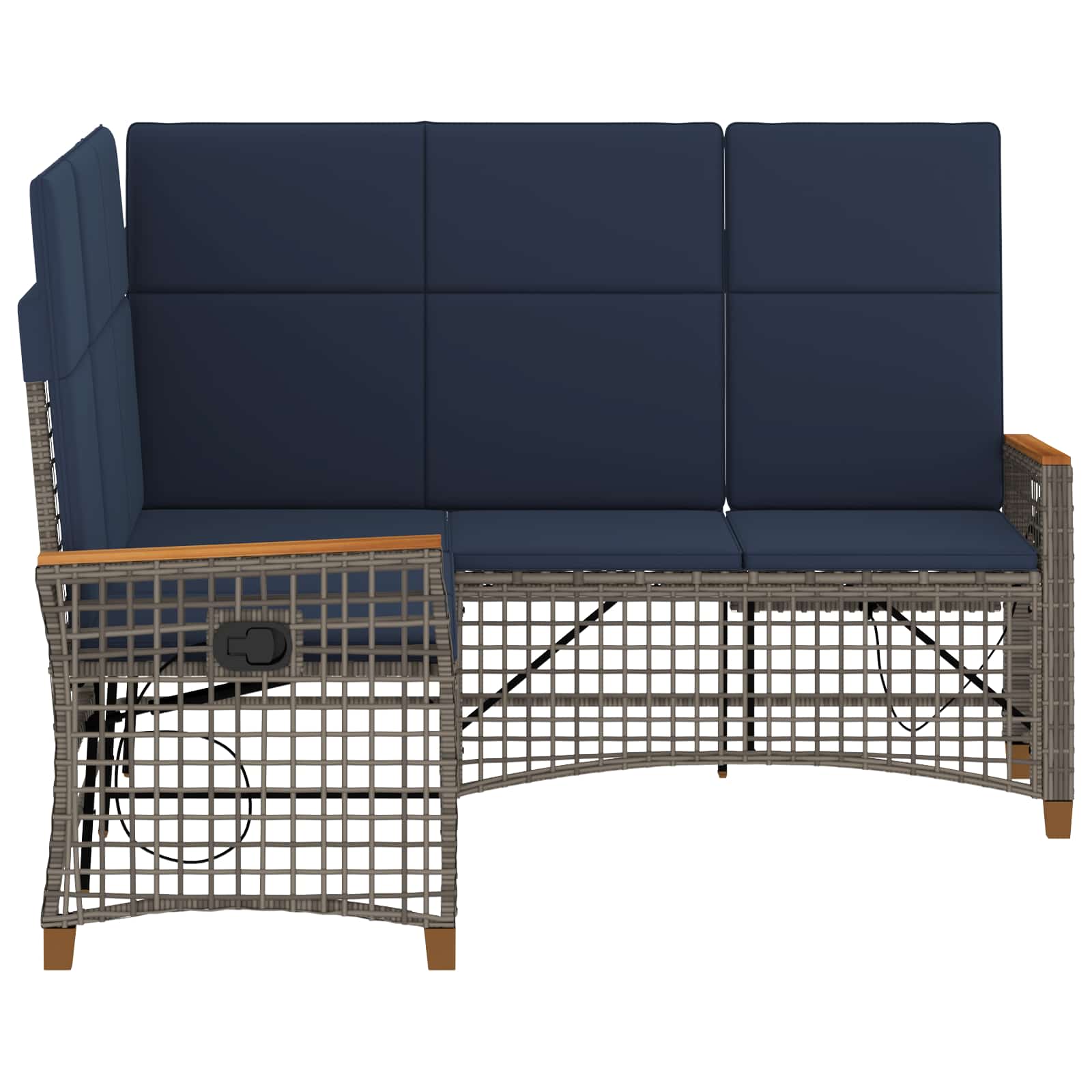 Garten Liegesofa Set Grau und Marineblau 164 x 164 x 112 cm