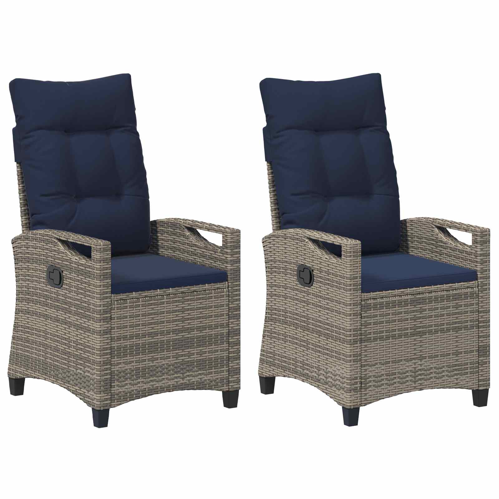 Gartenstuhl 2 pcs Grau und Marineblau 56 x 60 x 112 cm