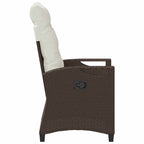 Verstellbarer Gartenstuhl Braun und Creme 56 x 60 x 112 cm