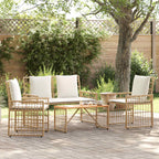 Gartenmöbel Set 4 pcs Natürlich und Cremweiß