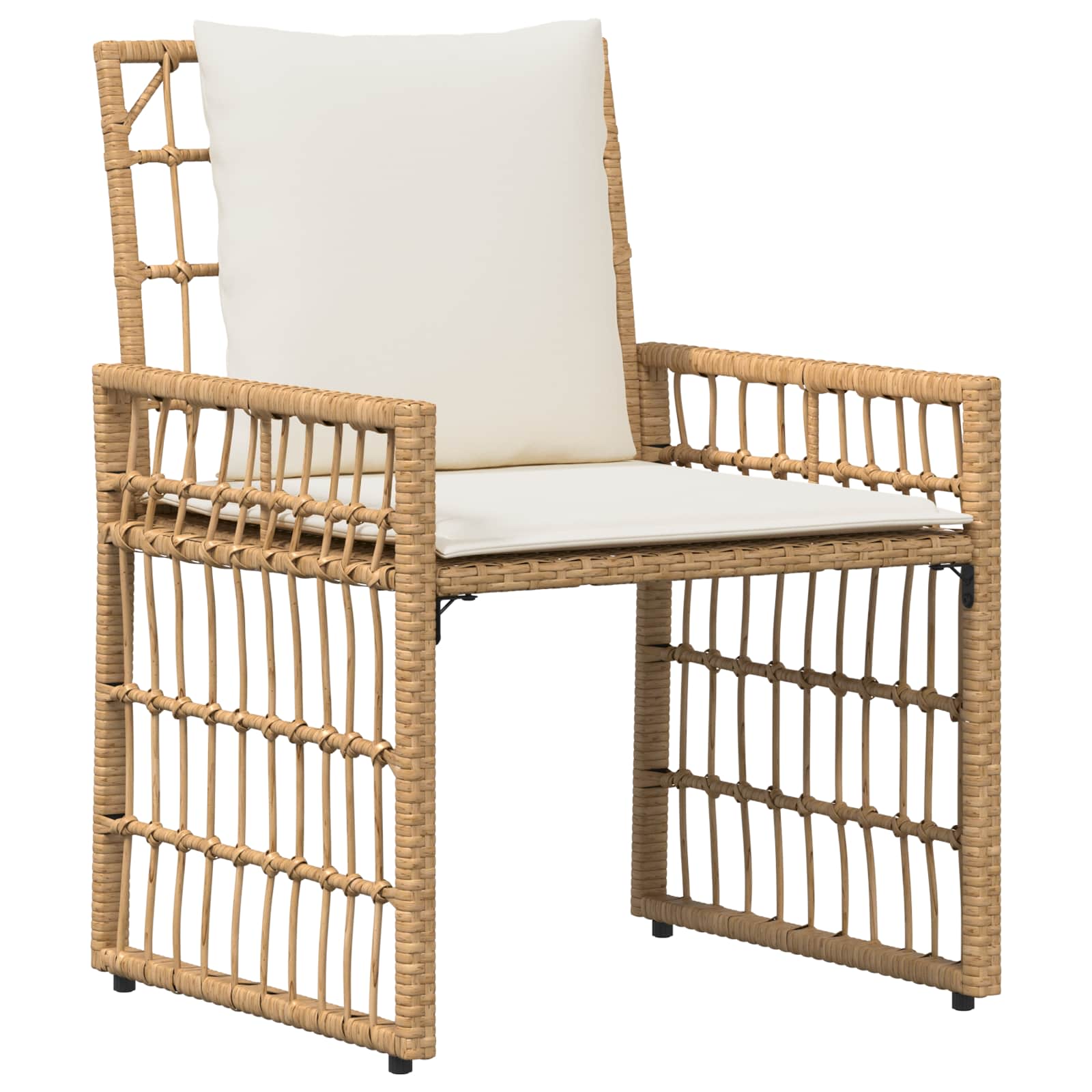 Gartenmöbel Set 4 pcs Natürlich und Cremweiß