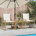 Gartenmöbel Set 3 pcs Natürlich und Cremweiß
