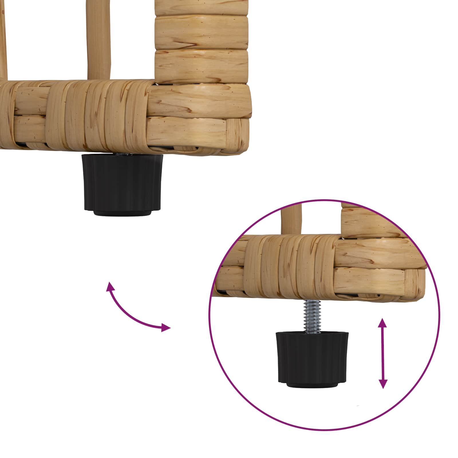 Tisch für Outdoor Natur 80 x 40 x 40 cm Stahl und Poly Rattan