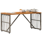 Tisch für Outdoor Grau 80 x 40 x 40 cm Stahl und Poly Rattan