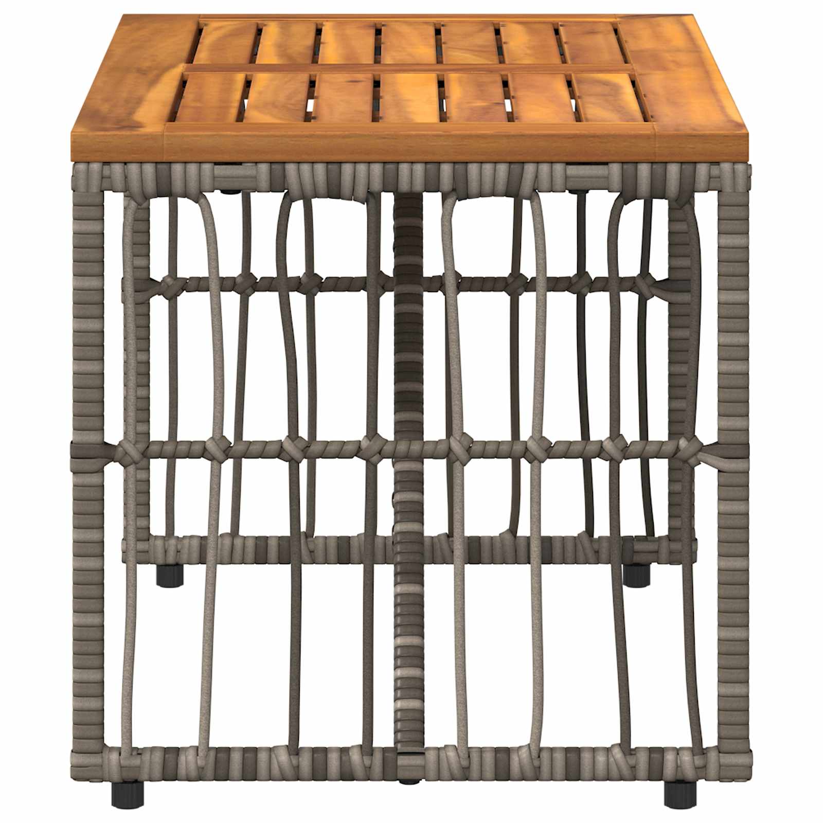 Tisch für Outdoor Grau 80 x 40 x 40 cm Stahl und Poly Rattan