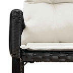 Gartenmöbel Set 7 pcs Schwarz und Cremeweiß Poly-Rattan