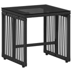Gartenmöbel Set 7 pcs Schwarz und Cremeweiß Poly-Rattan