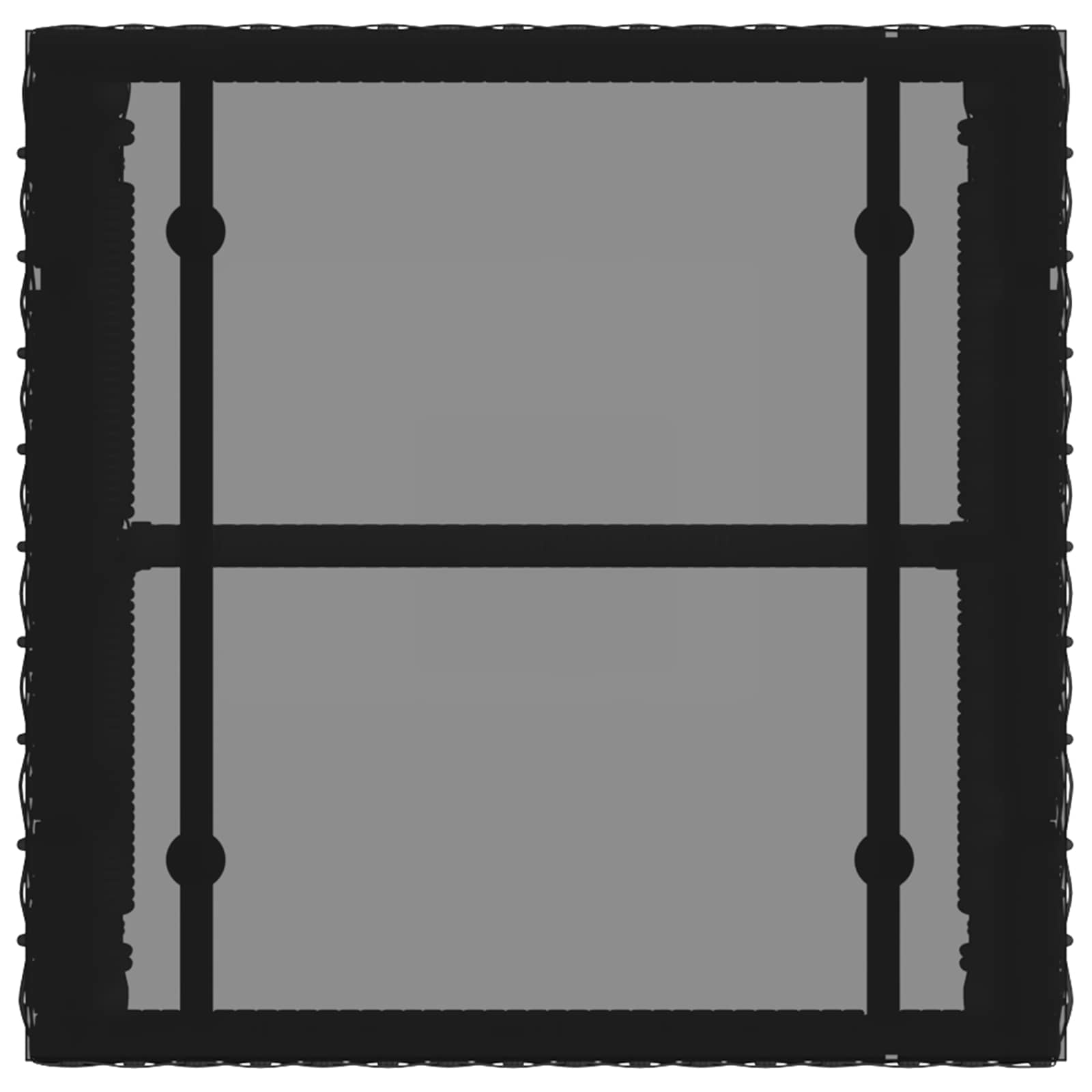 Gartenmöbel Set 7 pcs Schwarz und Cremeweiß Poly-Rattan