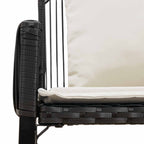 Bank Outdoor mit Kissen 4 pcs Schwarz und Cremeweiß Poly-Rattan