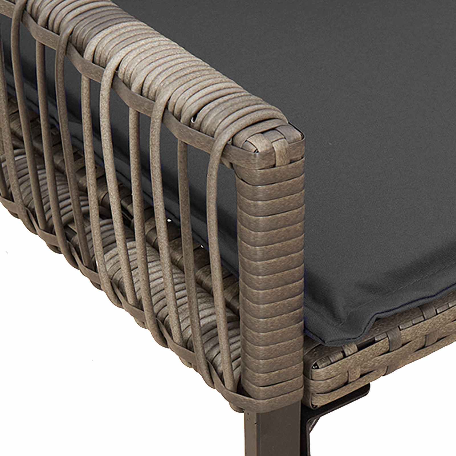 Bank Outdoor mit Kissen 4 pcs Grau und Dunkelgrau Poly-Rattan