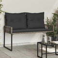 Bank Outdoor mit Kissen 4 pcs Grau und Dunkelgrau Poly-Rattan