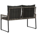 Bank Outdoor mit Kissen 4 pcs Grau und Dunkelgrau Poly-Rattan