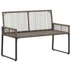 Bank Outdoor mit Kissen 4 pcs Grau und Marineblau Poly-Rattan