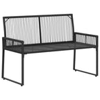 Bank Outdoor mit Kissen 4 pcs Schwarz und Türkis Poly-Rattan