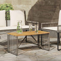 Tisch für Outdoor Grau und Braun 80 x 40 x 40 cm Poly-Rattan