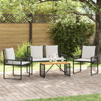Gartenmöbel-Set mit Kissen 4 pcs Schwarz und Cremeweiß