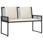 Gartenmöbel-Set mit Kissen 4 pcs Schwarz und Cremeweiß