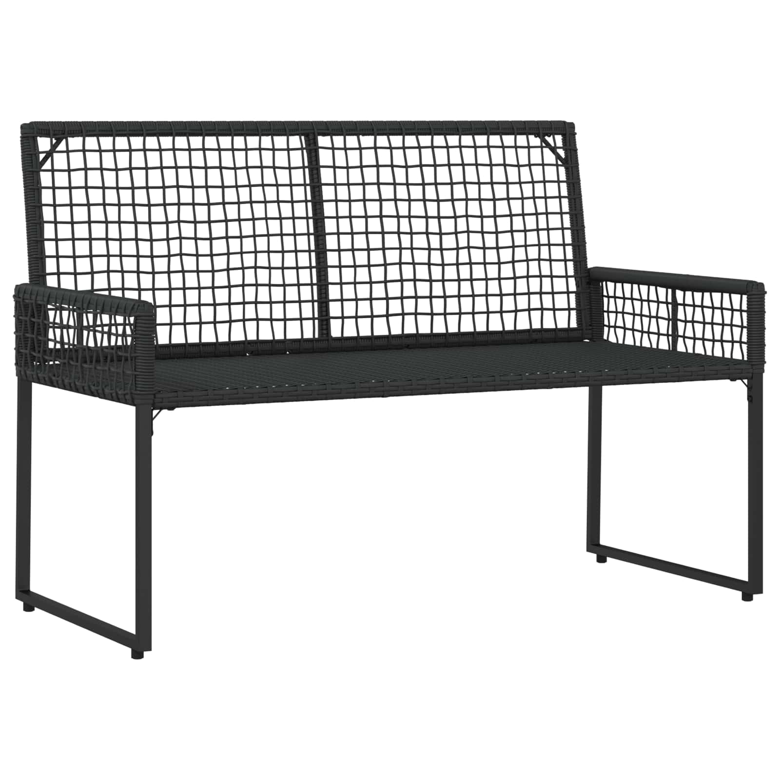 Gartenmöbel-Set mit Kissen 4 pcs Schwarz und Cremeweiß