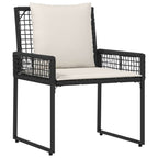 Gartenmöbel-Set mit Kissen 4 pcs Schwarz und Cremeweiß