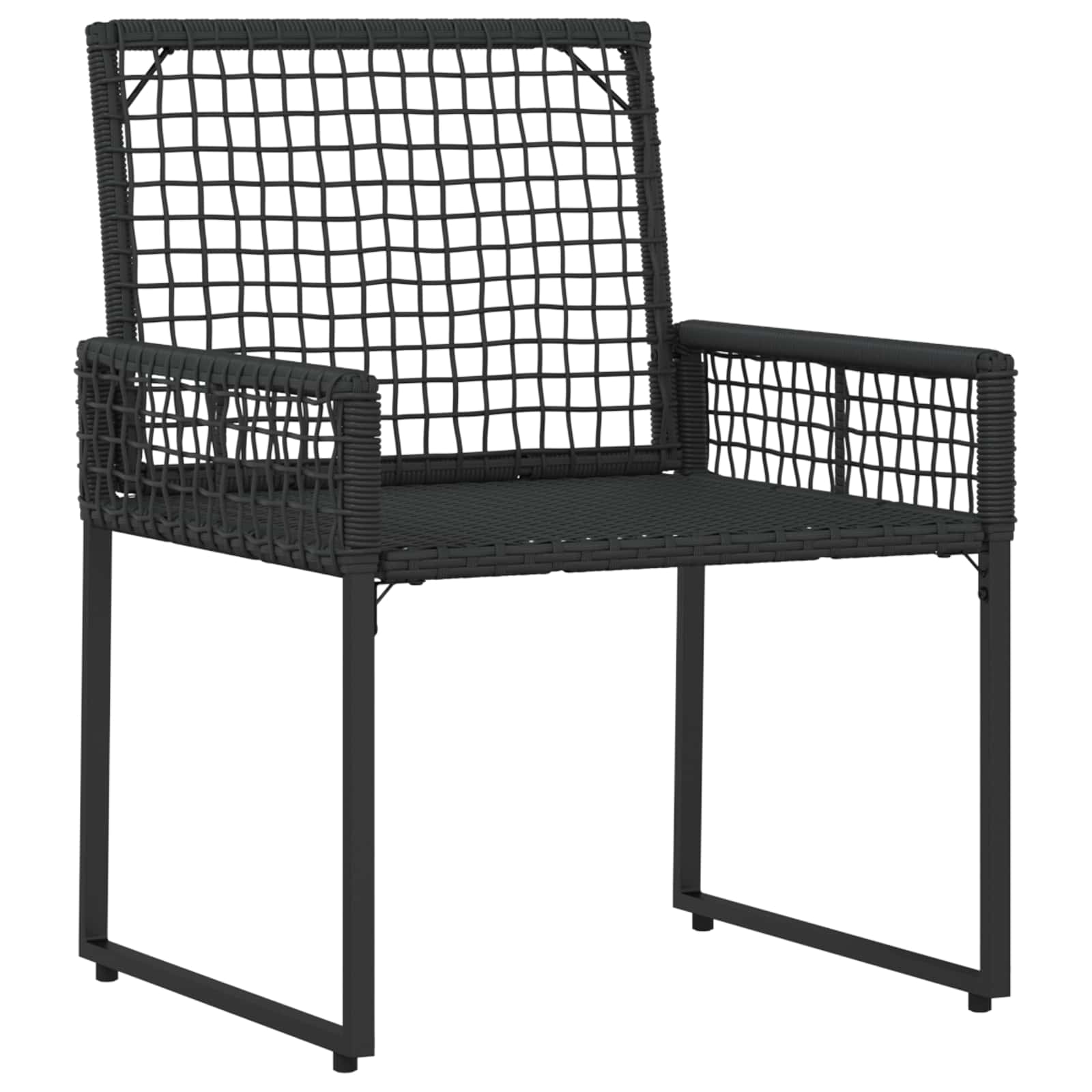 Gartenmöbel-Set mit Kissen 4 pcs Schwarz und Cremeweiß