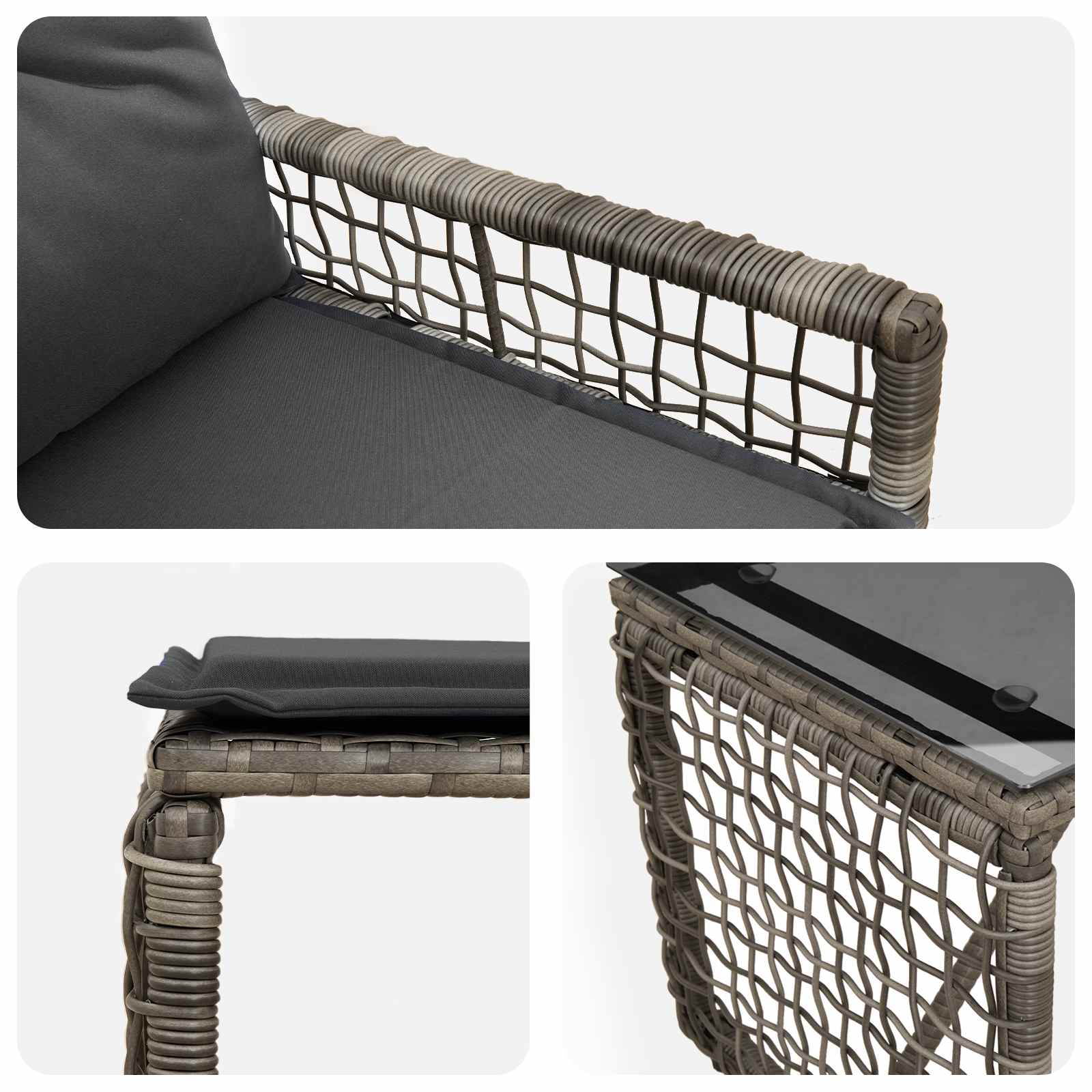 Gartenmöbel-Set mit Kissen 5 pcs Grau