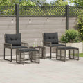 Gartenmöbel-Set mit Kissen 5 pcs Grau