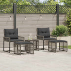 Gartenmöbel-Set mit Kissen 5 pcs Grau