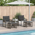 Gartenmöbel-Set mit Kissen 5 pcs Grau