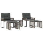 Gartenmöbel-Set mit Kissen 5 pcs Grau