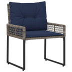 Gartenmöbel-Set mit Kissen 3 pcs Grau und Marineblau