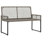 Bank Outdoor Grau 118 x 55 x 82 cm PE-Rattan und Stoff