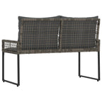 Bank Outdoor Grau 118 x 55 x 82 cm PE-Rattan und Stoff