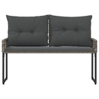 Bank Outdoor Grau 118 x 55 x 82 cm PE-Rattan und Stoff