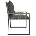 Bank Outdoor Grau 118 x 55 x 82 cm PE-Rattan und Stoff