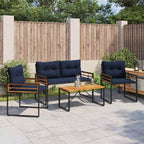 Gartenmöbel Set mit Kissen 4 pcs Marineblau
