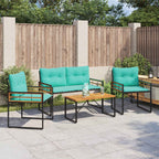 Gartenmöbel Set mit Kissen 4 pcs Türkis