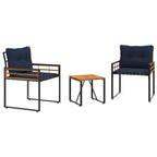Gartenmöbel Set mit Kissen 3 pcs Marineblau