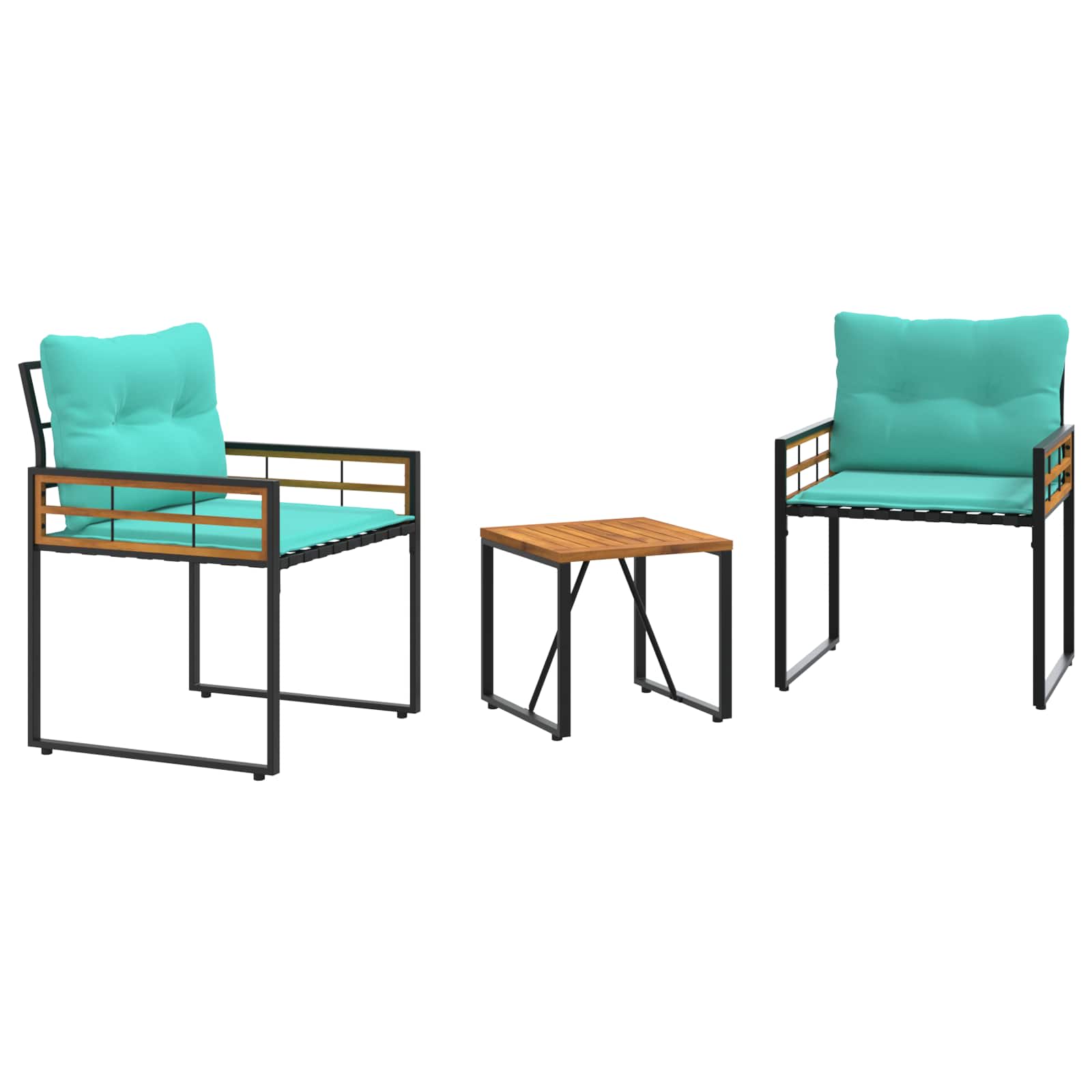 Gartenmöbel Set mit Kissen 3 pcs Türkis