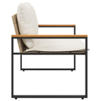 Bank mit Kissen Beige und Cremeweiß 115 x 65 x 72 cm Rattan