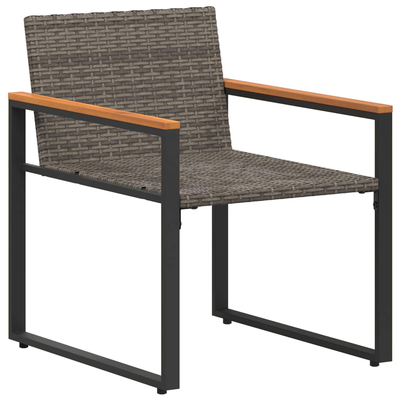 Möbelsets mit Kissen 3 pcs Grau und Marineblau Rattan