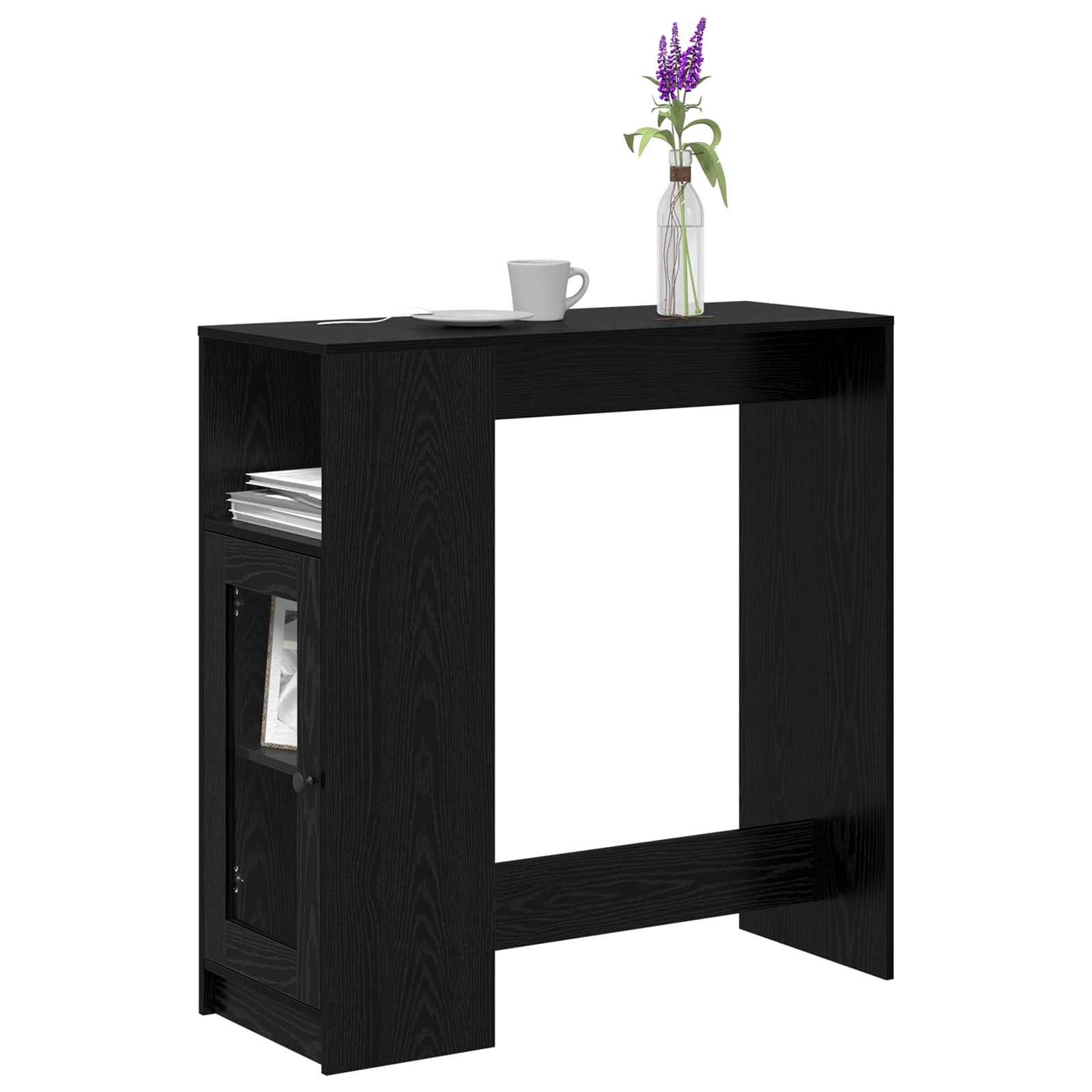 Bartisch Schwarz Eichen-Optik 101 x 40 x 103,5 cm Holzwerkstoff