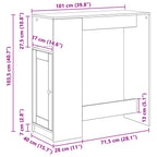 Bartisch Schwarz Eichen-Optik 101 x 40 x 103,5 cm Holzwerkstoff