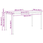 Bartisch Weiß 200 x 100 x 105 cm Massives Kiefernholz
