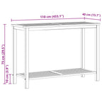 Gartenkonsole Tisch Helles Akazienholz 110 x 40 x 75 cm