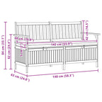 Sitzbank mit Stauraum mit Kissen mit Speicher 148 x 63 x 84 cm
