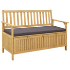 Sitzbank mit Stauraum mit Kissen mit Speicher 120 x 63 x 84 cm